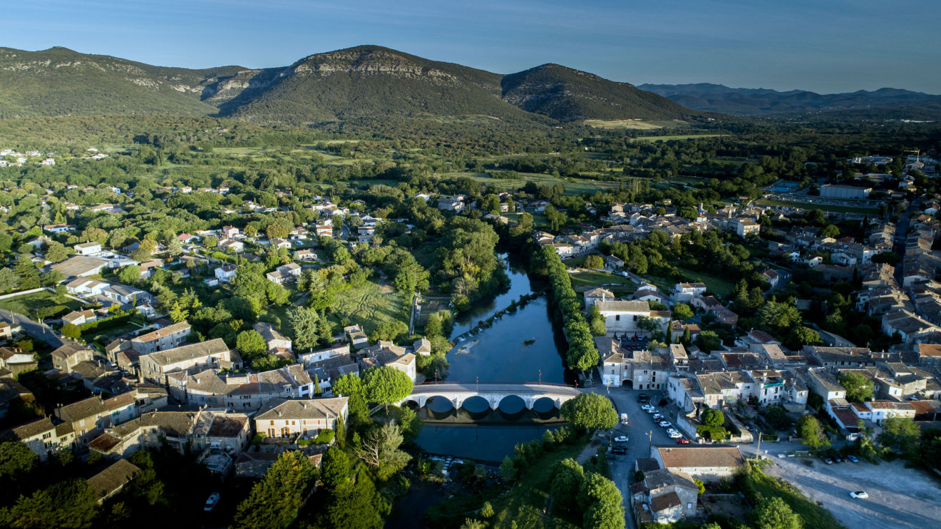 Vue aérienne sur Quissac